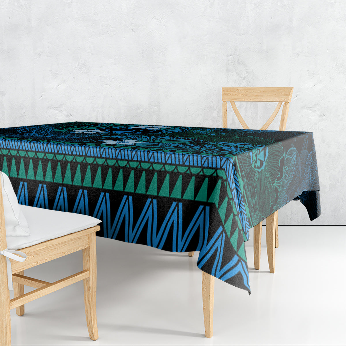 FSM Pohnpei State Tablecloth Tribal Pattern Ocean Version LT01 - Polynesian Pride