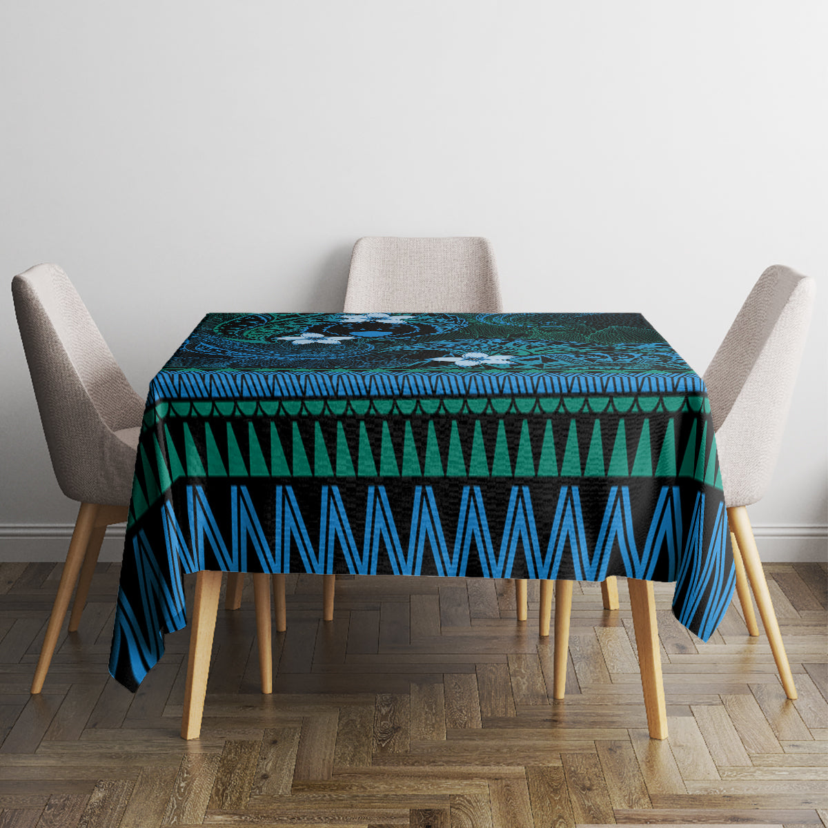 FSM Pohnpei State Tablecloth Tribal Pattern Ocean Version LT01 - Polynesian Pride