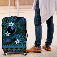 FSM Yap State Luggage Cover Tribal Pattern Ocean Version LT01 Blue - Polynesian Pride