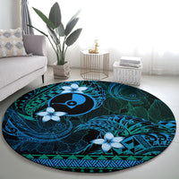 FSM Yap State Round Carpet Tribal Pattern Ocean Version LT01 - Polynesian Pride