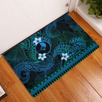 FSM Yap State Rubber Doormat Tribal Pattern Ocean Version LT01 Blue - Polynesian Pride