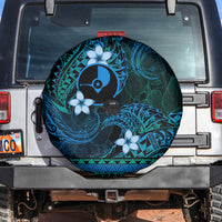 FSM Yap State Spare Tire Cover Tribal Pattern Ocean Version LT01 Blue - Polynesian Pride