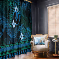 FSM Yap State Window Curtain Tribal Pattern Ocean Version LT01 - Polynesian Pride