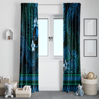 FSM Yap State Window Curtain Tribal Pattern Ocean Version LT01 - Polynesian Pride