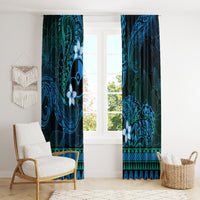 FSM Yap State Window Curtain Tribal Pattern Ocean Version LT01 - Polynesian Pride