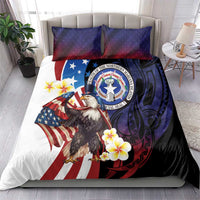 Northern Mariana Islands 4th of July Bedding Set Plumeria USA Eagle LT01 - Polynesian Pride
