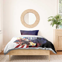 Northern Mariana Islands 4th of July Bedding Set Plumeria USA Eagle LT01 - Polynesian Pride