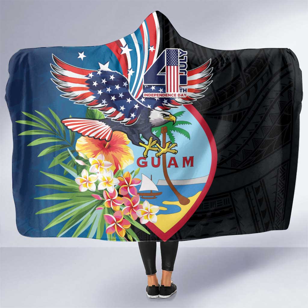 Guam Fourth of July Hooded Blanket Tropical Flowers LT01 One Size Multicolor - Polynesian Pride