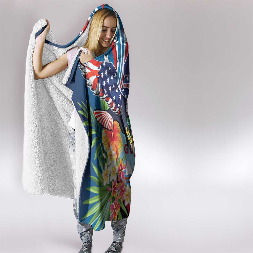 Guam Fourth of July Hooded Blanket Tropical Flowers LT01 - Polynesian Pride