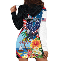 Personalized Guam Fourth of July Hoodie Dress Tropical Flowers LT01 - Polynesian Pride