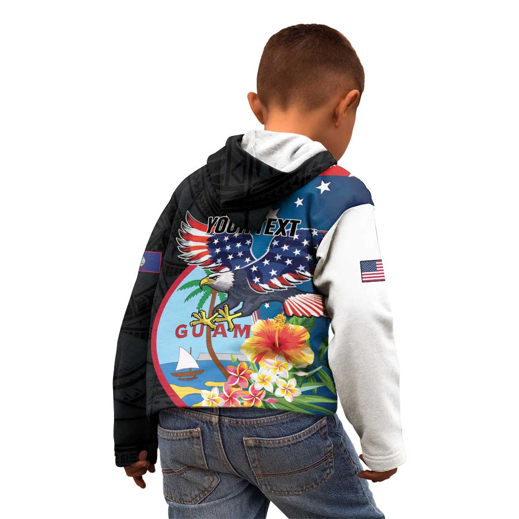 Personalized Guam Fourth of July Kid Hoodie Tropical Flowers LT01 - Polynesian Pride