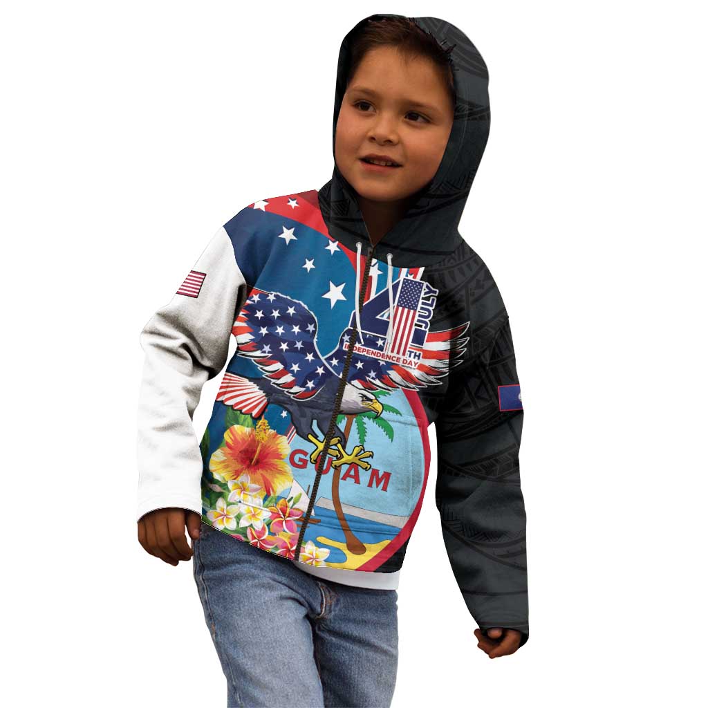 Personalized Guam Fourth of July Kid Hoodie Tropical Flowers LT01 - Polynesian Pride