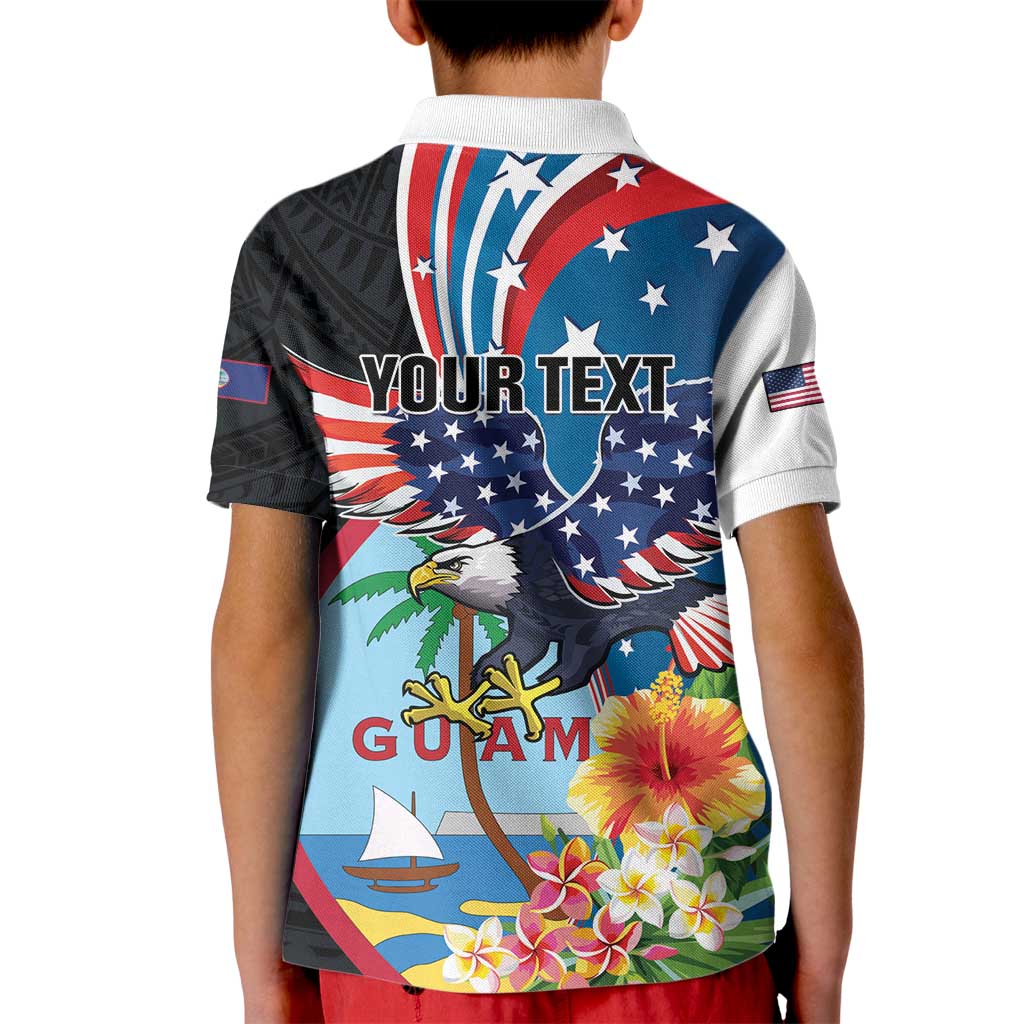 Personalized Guam Fourth of July Kid Polo Shirt Tropical Flowers LT01 - Polynesian Pride