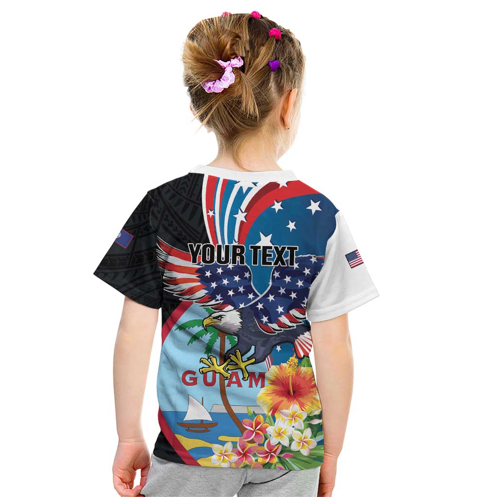 Personalized Guam Fourth of July Kid T Shirt Tropical Flowers LT01 - Polynesian Pride