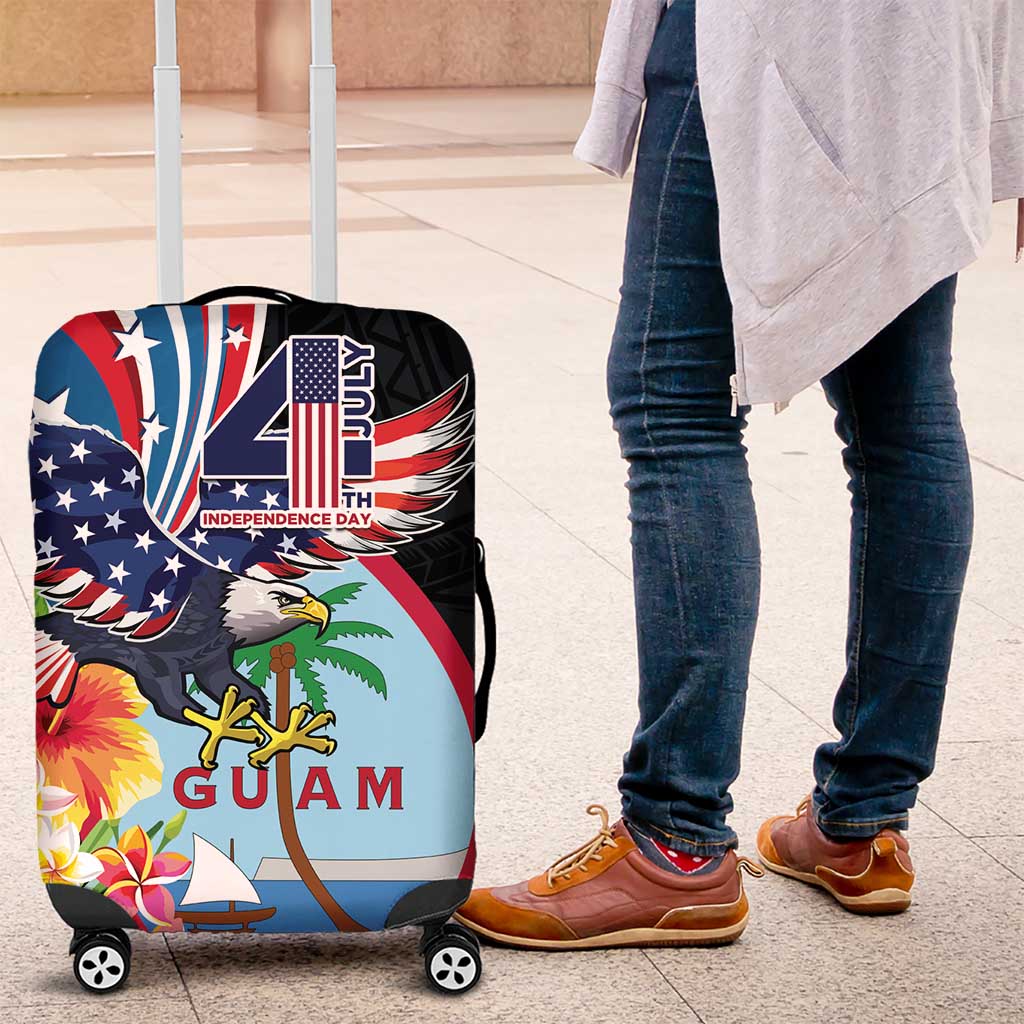 Guam Fourth of July Luggage Cover Tropical Flowers LT01 Multicolor - Polynesian Pride