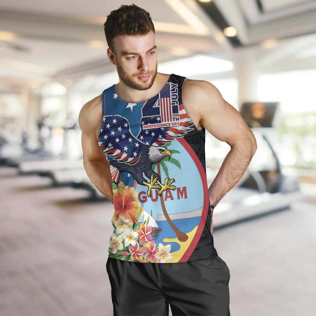 Personalized Guam Fourth of July Men Tank Top Tropical Flowers LT01 Multicolor - Polynesian Pride