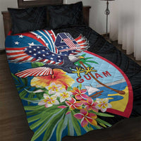 Guam Fourth of July Quilt Bed Set Tropical Flowers LT01 Multicolor - Polynesian Pride