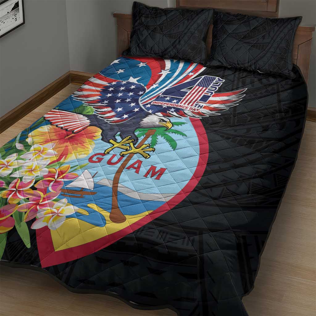 Guam Fourth of July Quilt Bed Set Tropical Flowers LT01 - Polynesian Pride