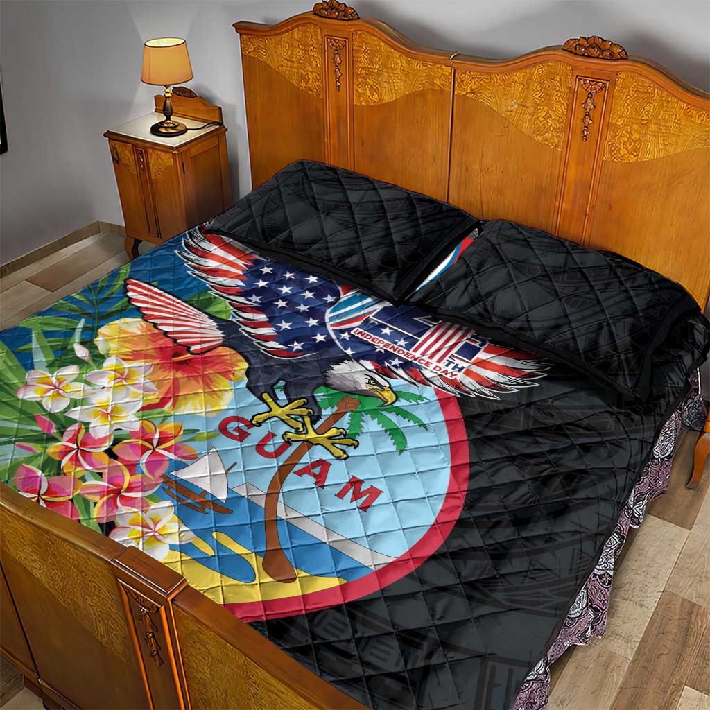 Guam Fourth of July Quilt Bed Set Tropical Flowers LT01 - Polynesian Pride