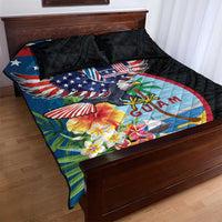 Guam Fourth of July Quilt Bed Set Tropical Flowers LT01 - Polynesian Pride