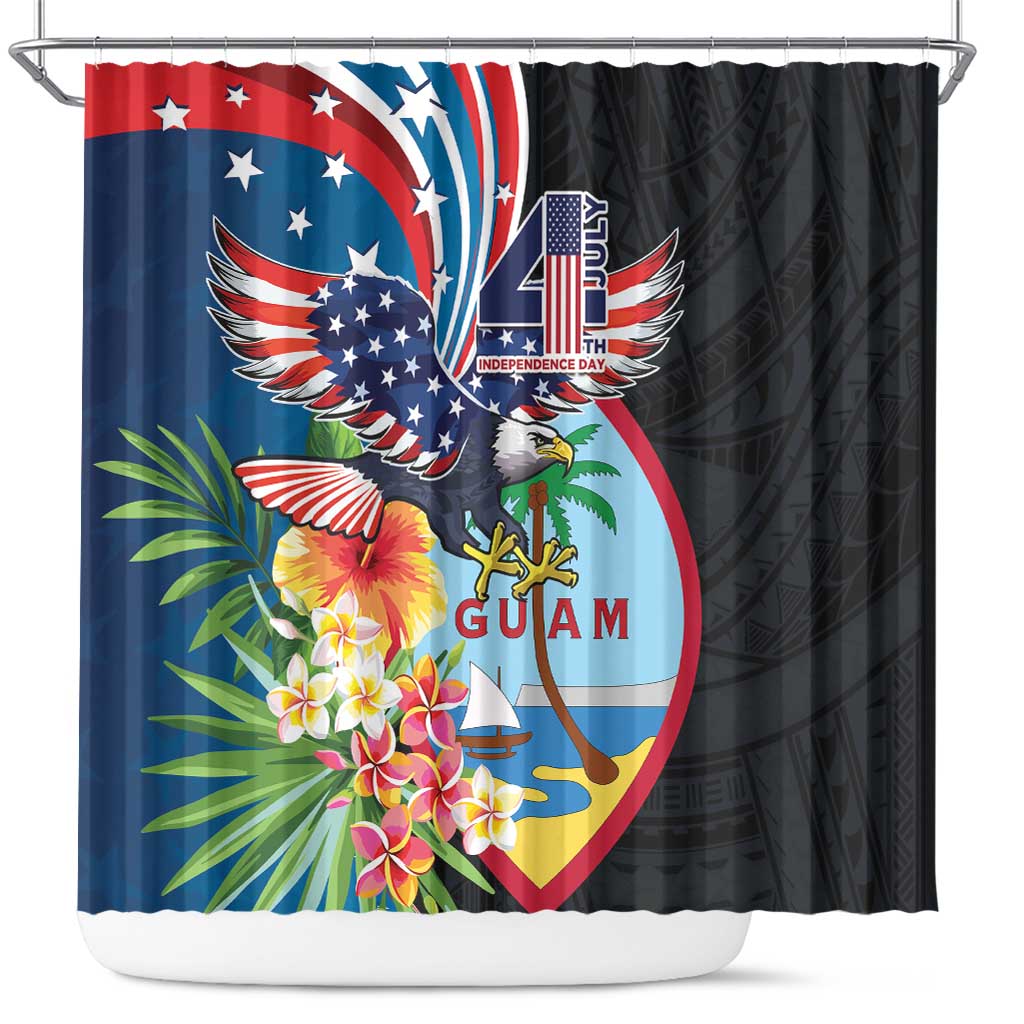 Guam Fourth of July Shower Curtain Tropical Flowers LT01 Multicolor - Polynesian Pride