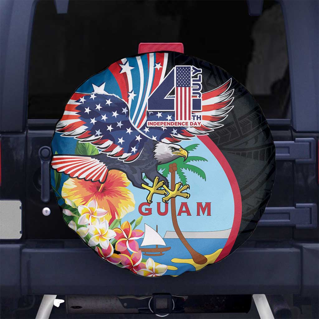 Guam Fourth of July Spare Tire Cover Tropical Flowers LT01 No hole Multicolor - Polynesian Pride