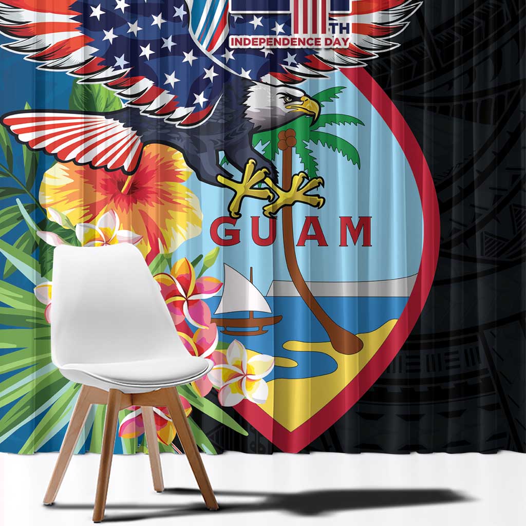 Guam Fourth of July Window Curtain Tropical Flowers LT01 - Polynesian Pride