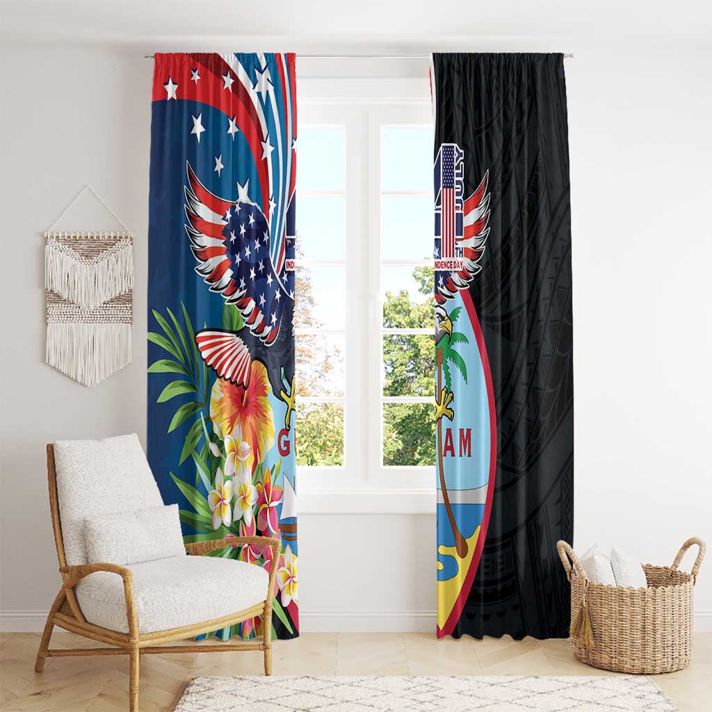 Guam Fourth of July Window Curtain Tropical Flowers LT01 - Polynesian Pride