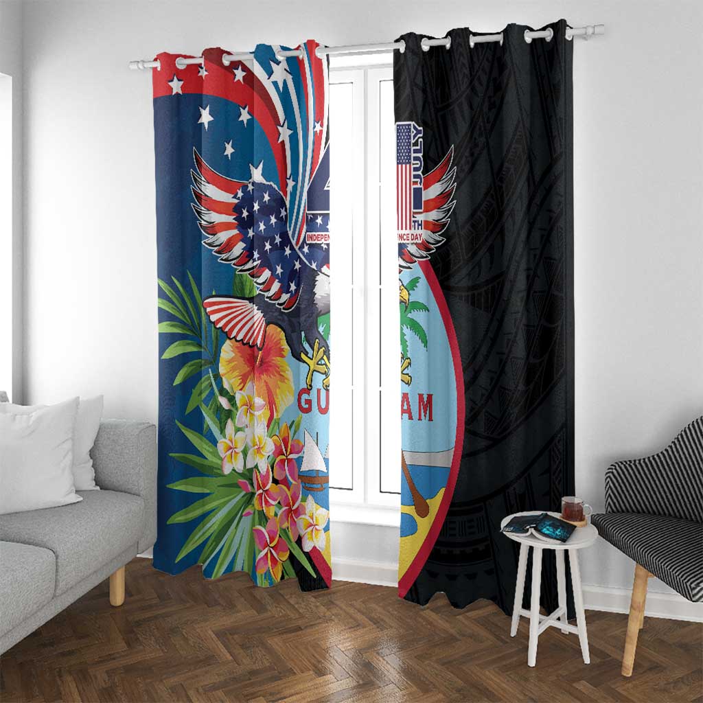 Guam Fourth of July Window Curtain Tropical Flowers LT01 With Grommets Multicolor - Polynesian Pride