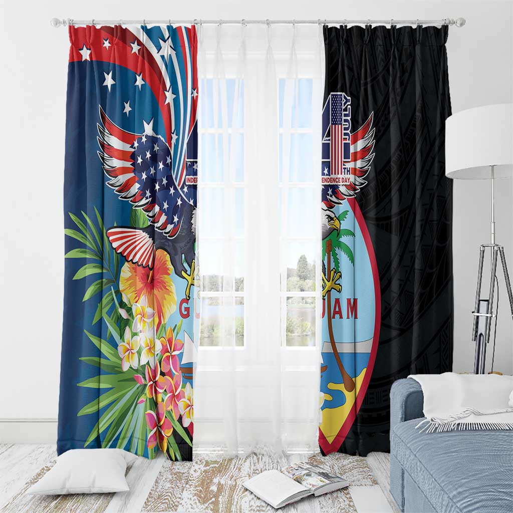 Guam Fourth of July Window Curtain Tropical Flowers LT01 - Polynesian Pride