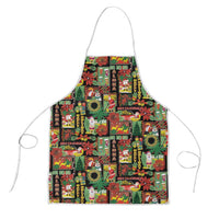 Hawaiian Santa Christmas Pattern Apron Black Version LT01 Red - Polynesian Pride