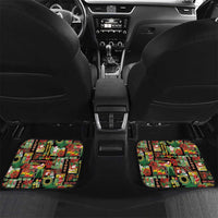 Hawaiian Santa Christmas Pattern Car Mats Black Version LT01 Set 2pcs - Back Red - Polynesian Pride