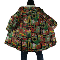 Hawaiian Santa Christmas Pattern Cloak Black Version LT01 - Polynesian Pride