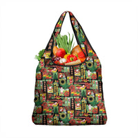 Hawaiian Santa Christmas Pattern Grocery Bag Black Version LT01 1-pack One Size Red - Polynesian Pride