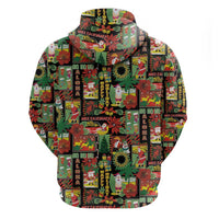 Hawaiian Santa Christmas Pattern Hoodie Black Version LT01 - Polynesian Pride