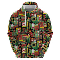 Hawaiian Santa Christmas Pattern Hoodie Black Version LT01 - Polynesian Pride