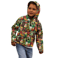 Hawaiian Santa Christmas Pattern Kid Hoodie Black Version LT01 - Polynesian Pride