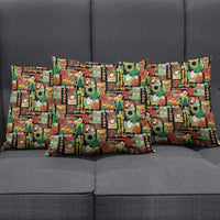 Hawaiian Santa Christmas Pattern Pillow Cover Black Version LT01 - Polynesian Pride