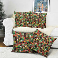 Hawaiian Santa Christmas Pattern Pillow Cover Black Version LT01 - Polynesian Pride