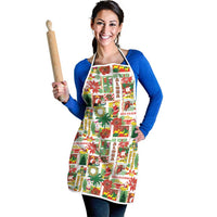 Hawaiian Santa Christmas Pattern Apron White Version LT01 - Polynesian Pride