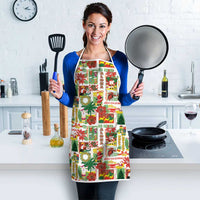 Hawaiian Santa Christmas Pattern Apron White Version LT01 - Polynesian Pride