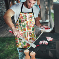 Hawaiian Santa Christmas Pattern Apron White Version LT01 - Polynesian Pride
