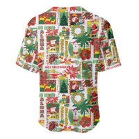 Hawaiian Santa Christmas Pattern Baseball Jersey White Version LT01 - Polynesian Pride