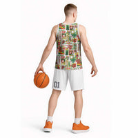 Hawaiian Santa Christmas Pattern Basketball Jersey White Version LT01 - Polynesian Pride