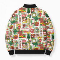Hawaiian Santa Christmas Pattern Bomber Puffer Jacket White Version LT01 - Polynesian Pride