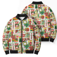Hawaiian Santa Christmas Pattern Bomber Puffer Jacket White Version LT01 - Polynesian Pride