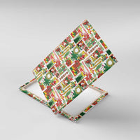 Hawaiian Santa Christmas Pattern Canvas Wall Art White Version LT01 With Frame Red - Polynesian Pride