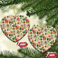 Hawaiian Santa Christmas Pattern Ceramic Ornament White Version LT01 Heart Red - Polynesian Pride