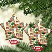 Hawaiian Santa Christmas Pattern Ceramic Ornament White Version LT01 Star Red - Polynesian Pride