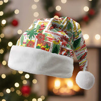 Hawaiian Santa Christmas Pattern Christmas Santa Hat White Version LT01 Without Fur Red - Polynesian Pride